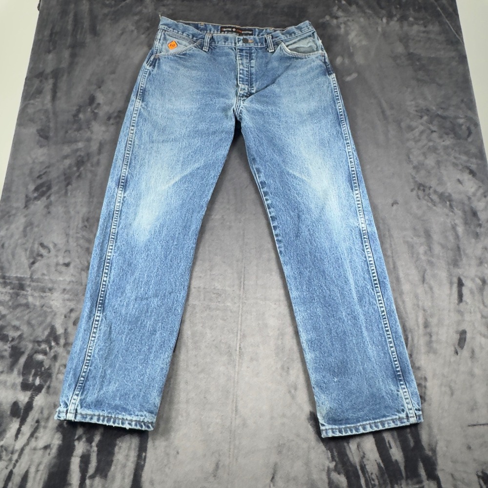 Wrangler FR Jeans Mens 34x32 Blue Flame Resistant 13 Original Work Denim Pants